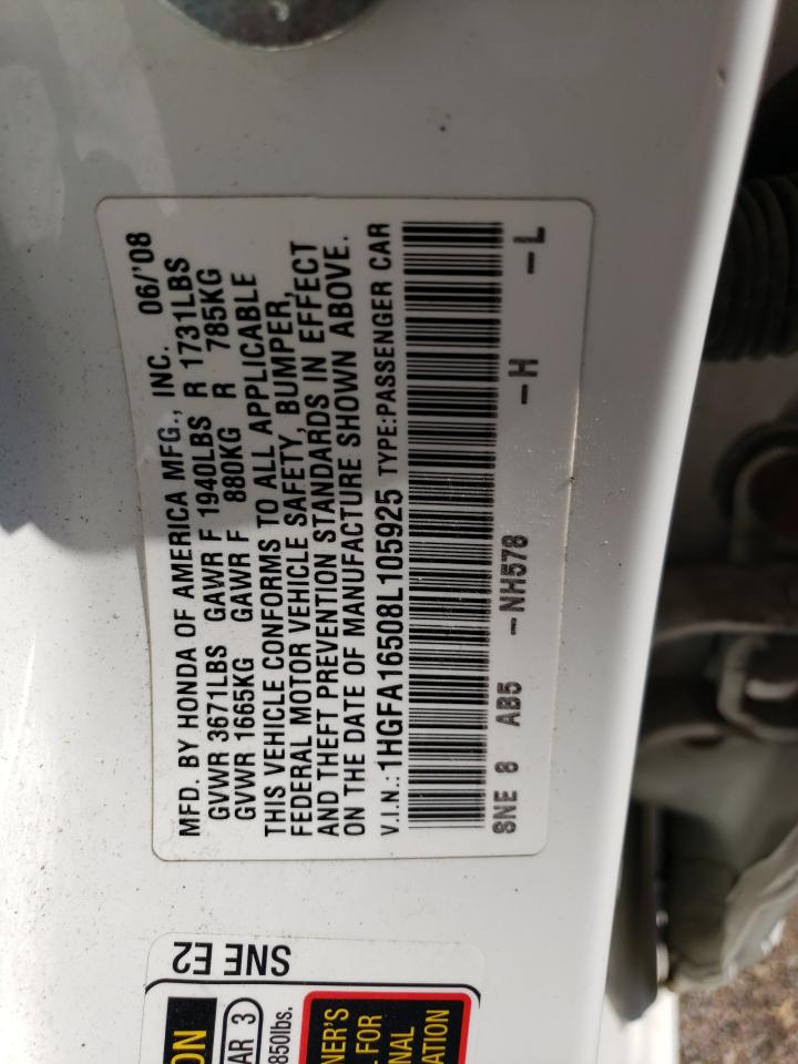 1HGFA16508L105925 2008 Honda Civic Lx