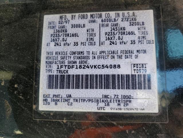 1997 Ford F150 VIN: 1FTDF1824VKC54088 Lot: 57708554