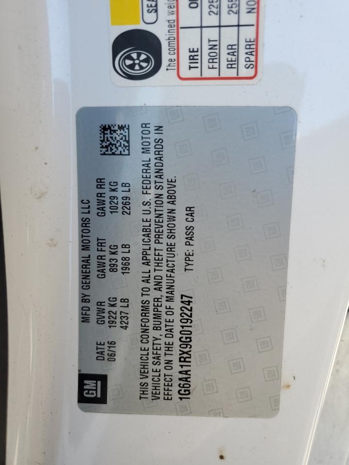 1G6AA1RX9G0192247 2016 Cadillac Ats