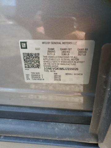 2018 Chevrolet Traverse Lt VIN: 1GNEVGKW6JJ155026 Lot: 58729554