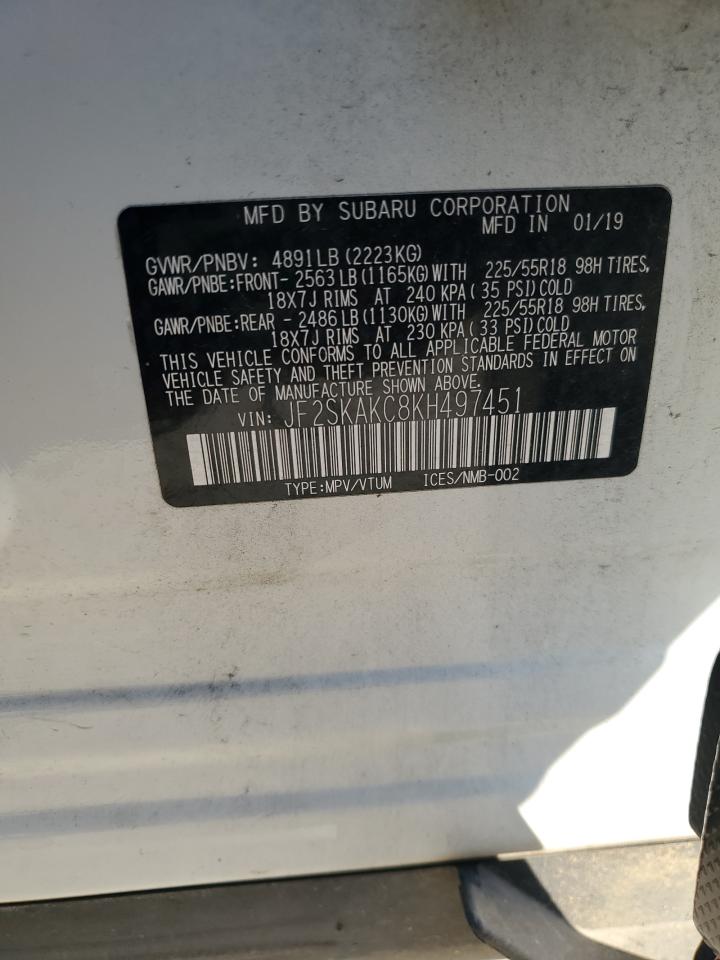 JF2SKAKC8KH497451 2019 Subaru Forester Sport