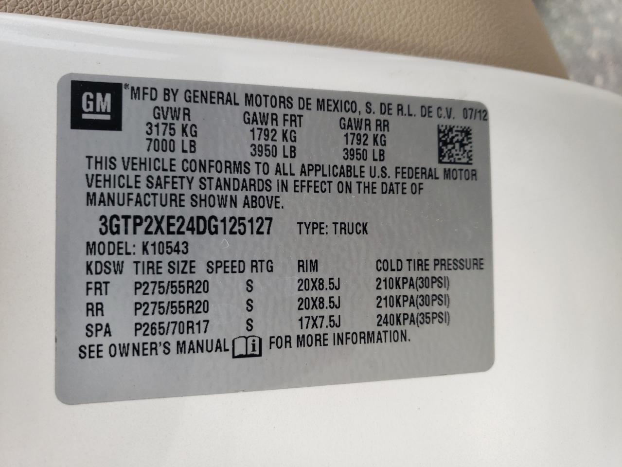 3GTP2XE24DG125127 2013 GMC Sierra K1500 Denali