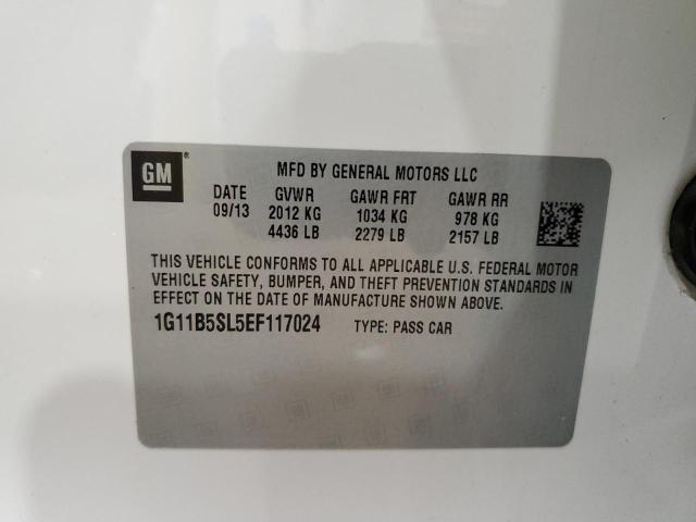 2014 Chevrolet Malibu Ls VIN: 1G11B5SL5EF117024 Lot: 59922774