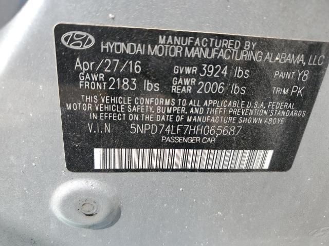 5NPD74LF7HH065687 2017 HYUNDAI ELANTRA - Image 12