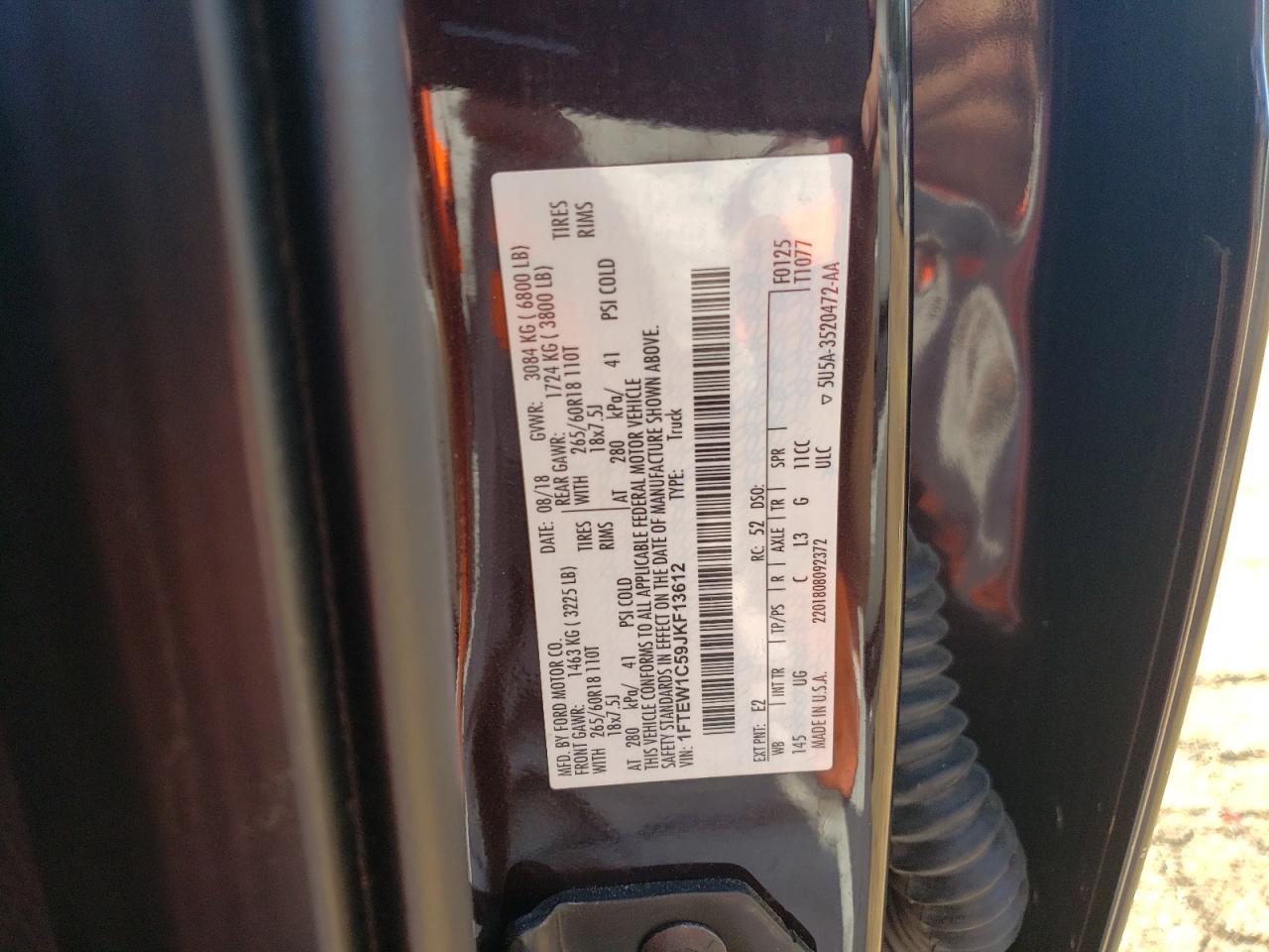 1FTEW1C59JKF13612 2018 Ford F150 Supercrew