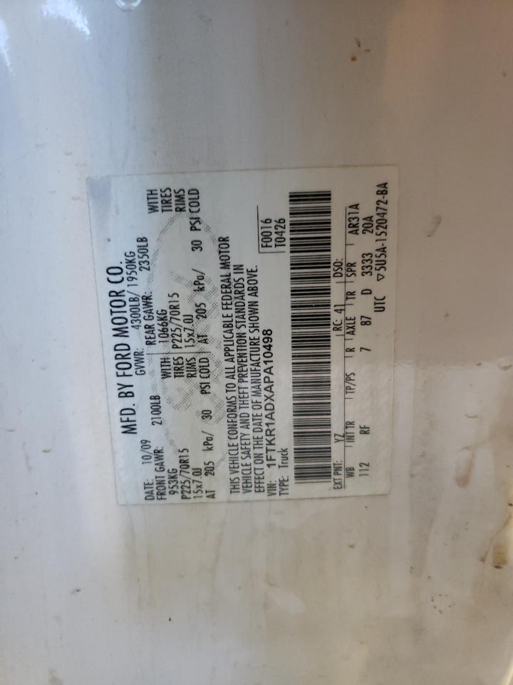 1FTKR1ADXAPA10498 2010 Ford Ranger