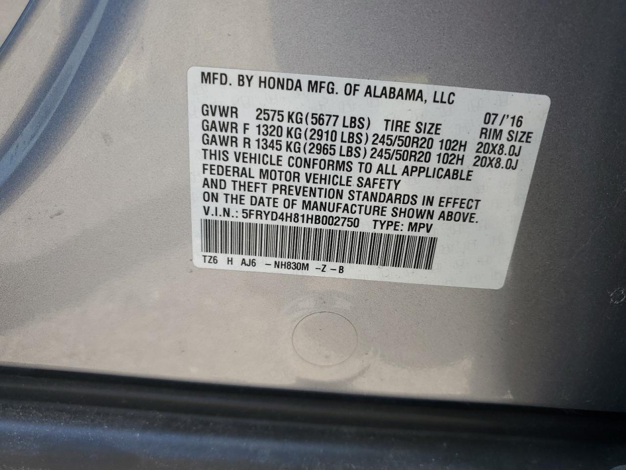 5FRYD4H81HB002750 2017 Acura Mdx Advance