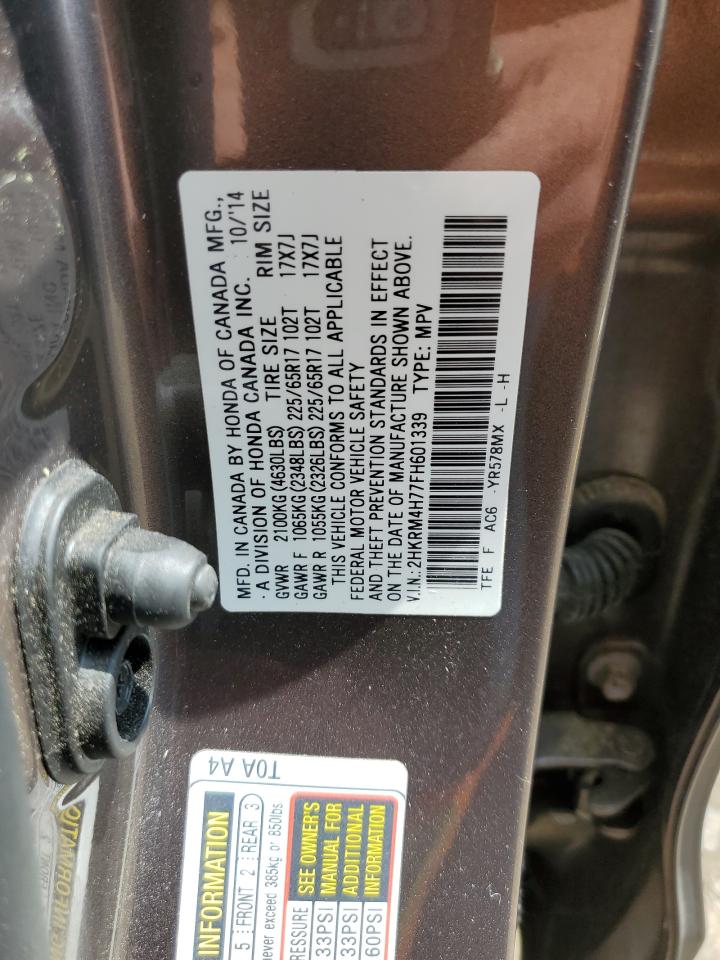 2HKRM4H77FH601339 2015 Honda Cr-V Exl