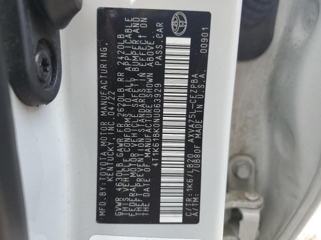 2022 TOYOTA CAMRY XSE 4T1K61BK0NU063929  58927304