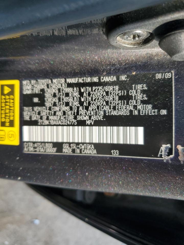 2T2BK1BAXAC024775 2010 Lexus Rx 350