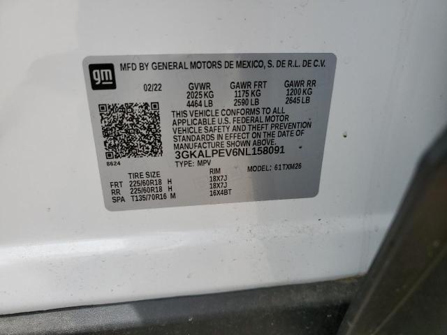 2022 GMC Terrain Slt VIN: 3GKALPEV6NL158091 Lot: 58619184