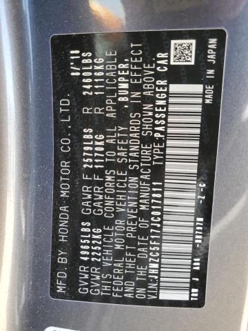 2018 HONDA CLARITY JHMZC5F17JC017811