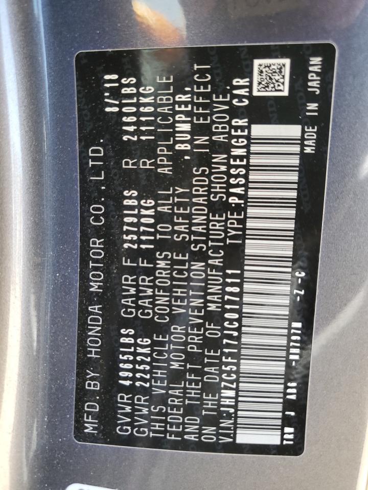JHMZC5F17JC017811 2018 Honda Clarity