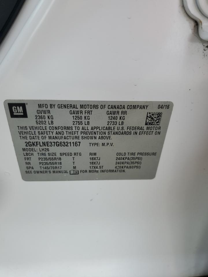 2GKFLNE37G6321167 2016 GMC Terrain Sle