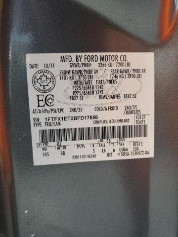 2011 Ford F150 Super Cab VIN: 1FTFX1ET0BFD17856 Lot: 59822274