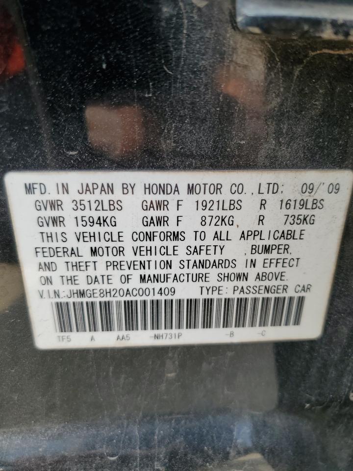 JHMGE8H20AC001409 2010 Honda Fit