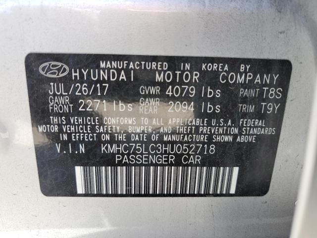 2017 Hyundai Ioniq Sel VIN: KMHC75LC3HU052718 Lot: 59156814