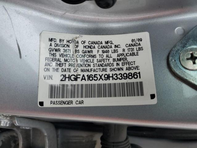 2009 Honda Civic Lx VIN: 2HGFA165X9H339861 Lot: 58516974