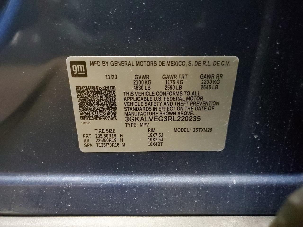 3GKALVEG3RL220235 2024 GMC Terrain Slt