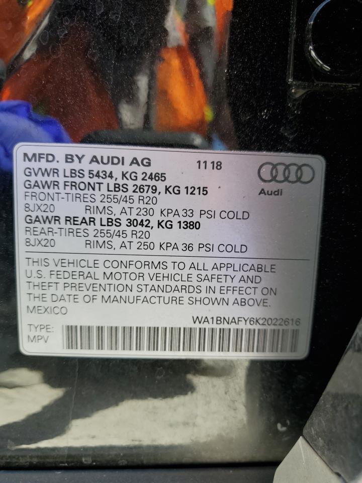 WA1BNAFY6K2022616 2019 Audi Q5 Premium Plus