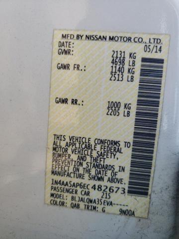 2014 Nissan Maxima S VIN: 1N4AA5AP6EC482673 Lot: 59460684