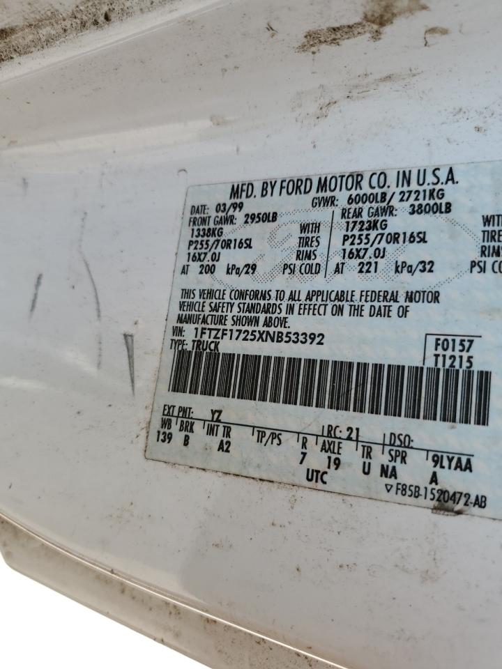1FTZF1725XNB53392 1999 Ford F150