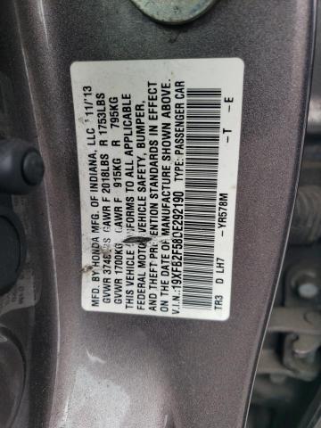 2013 Honda Civic Lx VIN: 19XFB2F58DE292190 Lot: 58274834