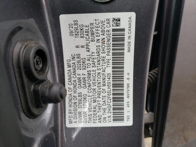 2020 Honda Civic Lx VIN: 2HGFC2F65LH591405 Lot: 56311014