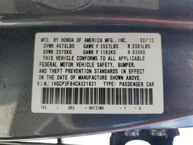 1HGCP3F84CA021831 2012 Honda Accord Exl