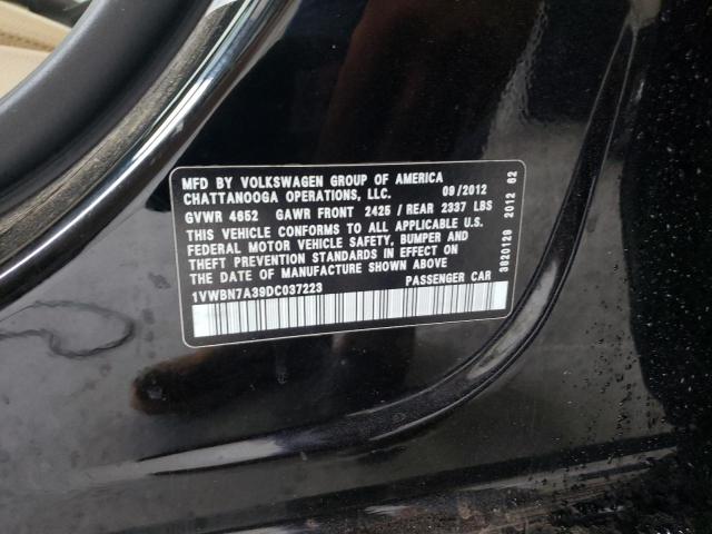 2013 Volkswagen Passat Se VIN: 1VWBN7A39DC037223 Lot: 59532774