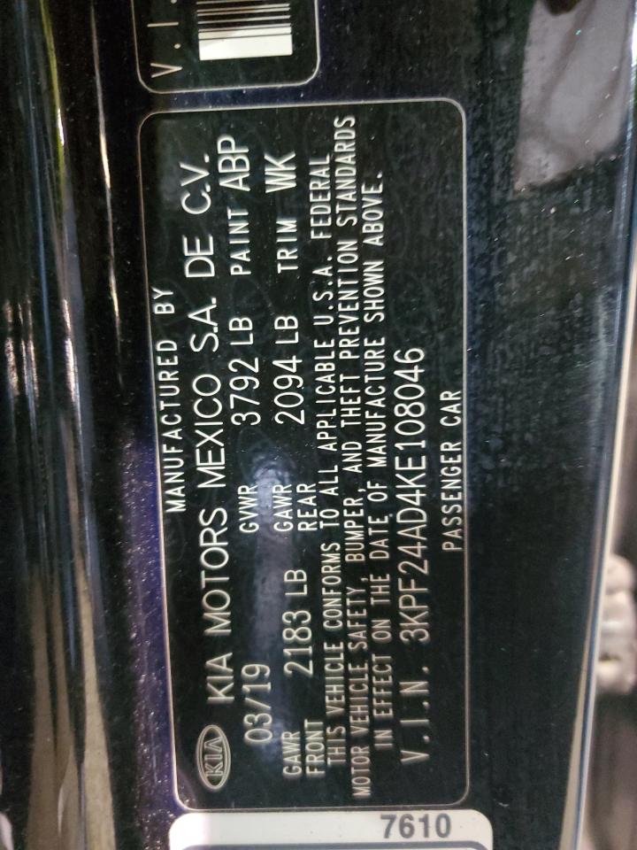 3KPF24AD4KE108046 2019 Kia Forte Fe