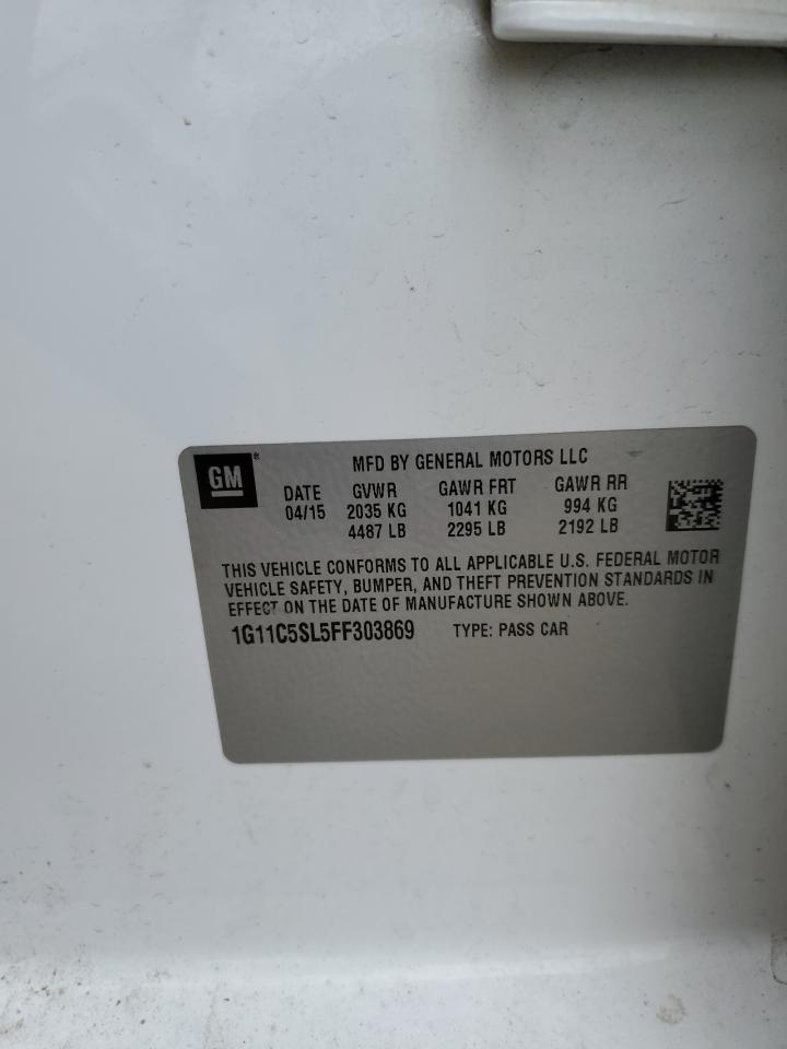 1G11C5SL5FF303869 2015 Chevrolet Malibu 1Lt