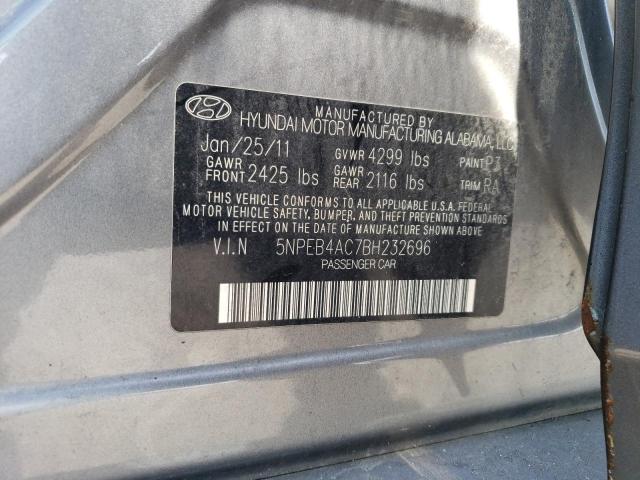 2011 Hyundai Sonata Gls VIN: 5NPEB4AC7BH232696 Lot: 58470074
