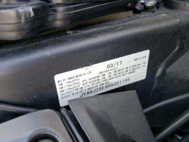 2017 YAMAHA YZFR6 JYARJ28E9HA001195