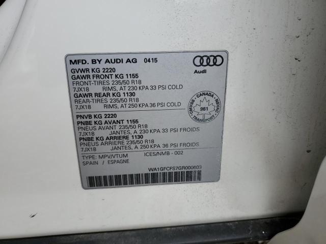 2016 Audi Q3 Prestige VIN: WA1GFCFS7GR000603 Lot: 60891324