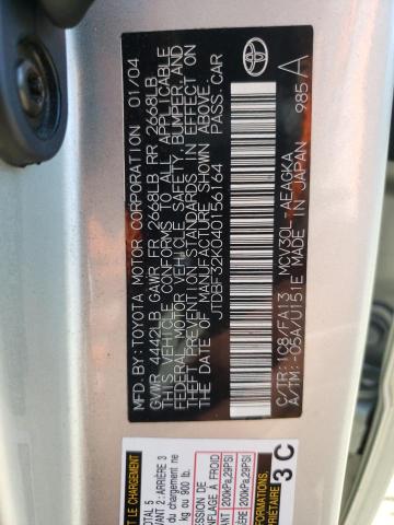 2004 Toyota Camry Le VIN: JTDBF32K040156164 Lot: 60557614