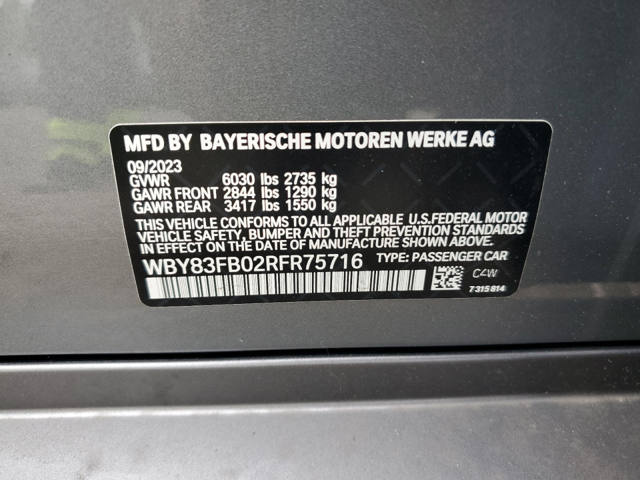 WBY83FB02RFR75716 2024 BMW I4 xDrive 40