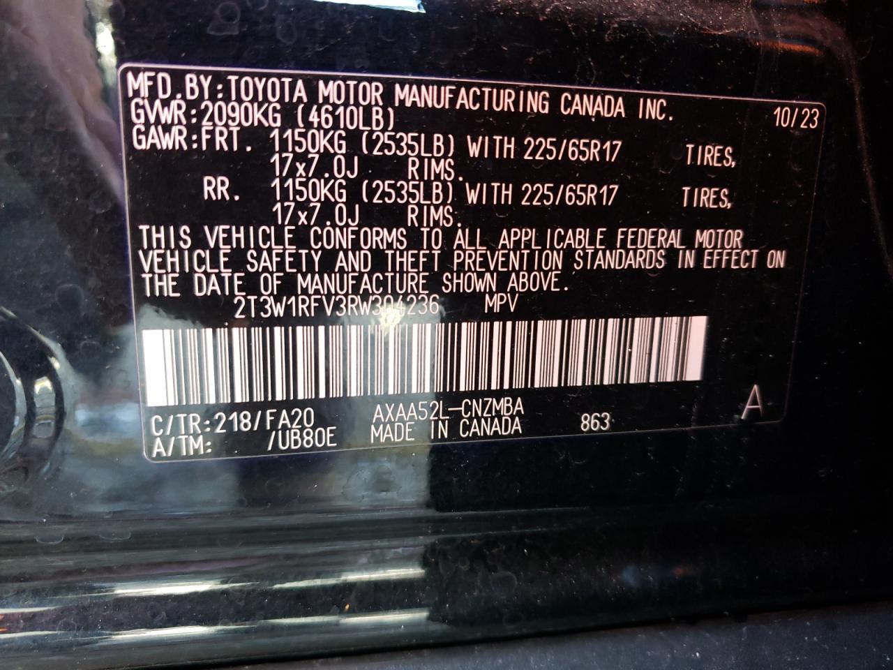 2T3W1RFV3RW304236 2024 Toyota Rav4 Xle