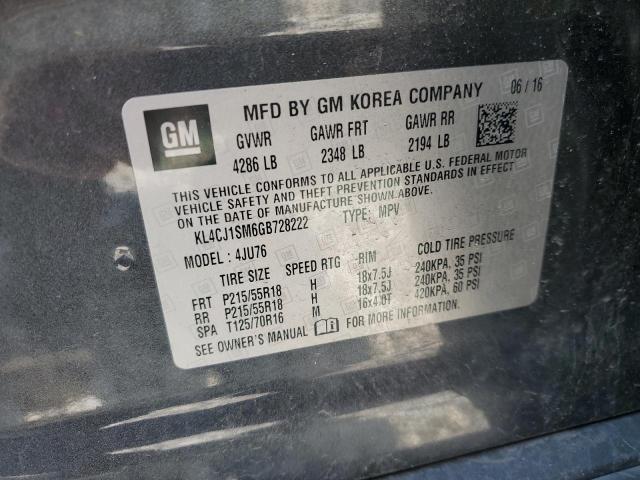 2016 Buick Encore Sport Touring VIN: KL4CJ1SM6GB728222 Lot: 59716184