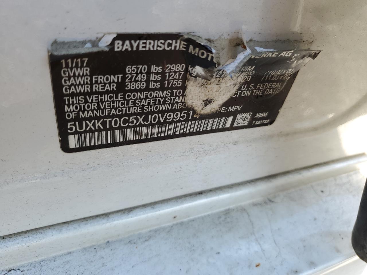 5UXKT0C5XJ0V99514 2018 BMW X5 Xdr40E