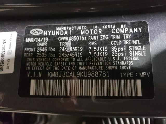 2019 HYUNDAI TUCSON LIM - KM8J3CAL9KU988781