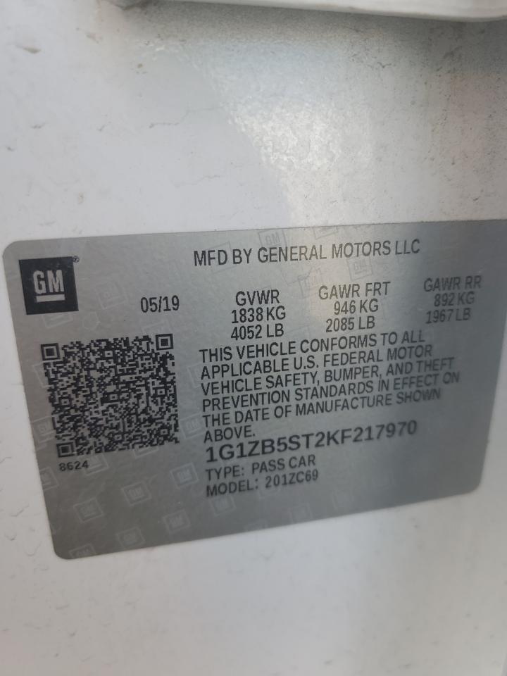 1G1ZB5ST2KF217970 2019 Chevrolet Malibu Ls