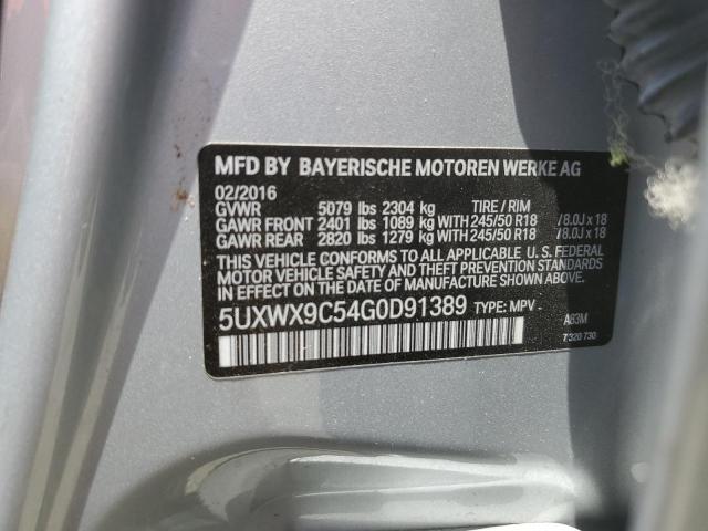 2016 BMW X3 xDrive28I VIN: 5UXWX9C54G0D91389 Lot: 56973904