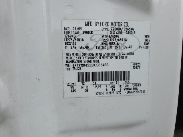 2005 Ford F150 VIN: 1FTPX04555KC85483 Lot: 60898414
