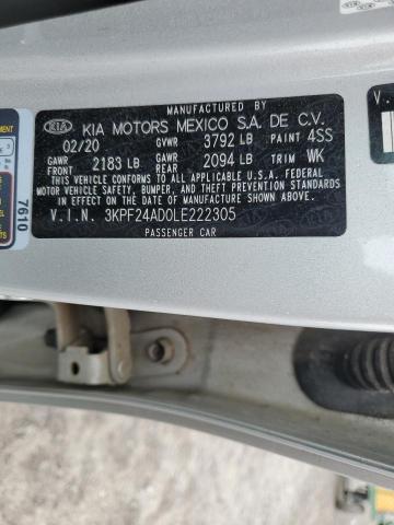 3KPF24AD0LE222305 2020 KIA FORTE - Image 12