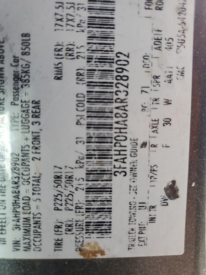 3FAHP0HA8AR328902 2010 Ford Fusion Se