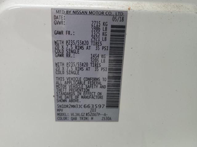 2018 Nissan Pathfinder S VIN: 5N1DR2MN3JC663597 Lot: 60732434
