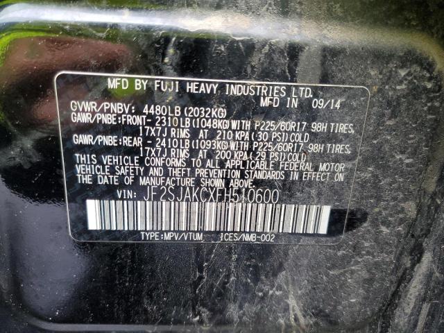 2015 SUBARU FORESTER 2 JF2SJAKCXFH510600  59668734