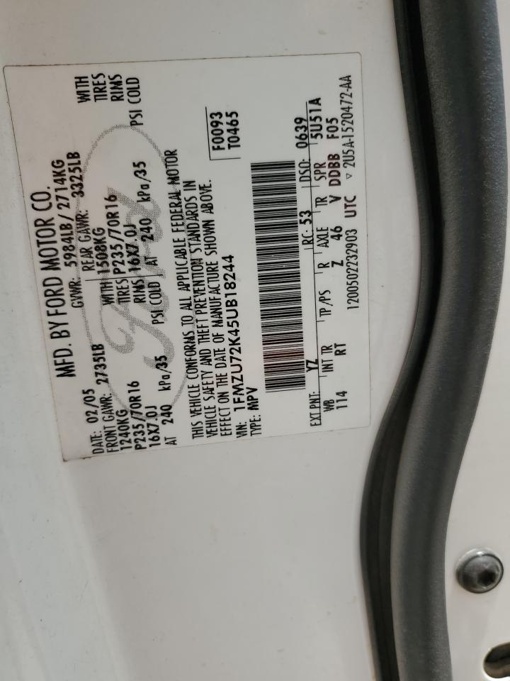 1FMZU72K45UB18244 2005 Ford Explorer Xls