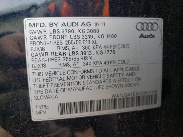 2012 Audi Q7 Premium Plus VIN: WA1LGAFE6CD004109 Lot: 60131884